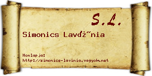 Simonics Lavínia névjegykártya